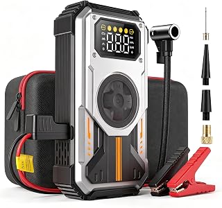 PD-270 Car Battery Booster with Powerful Inflator 6000A Tire Inflating Function 150PSI Petrol 10L Diesel 8.5L Discharge Temperature -4°F to 158°F