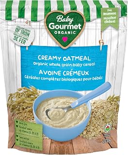 Baby Gourmet Organic Baby Cereal, Creamy Oatmeal, Stage 1, 227g | Clean Label Certified | Packed in Canada | Iron-Rich, No Added Sugar, Organic Ingredients
