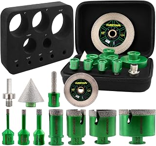 Diamond Core Drill Bits Set, KURSTOL 12pcs Diamond Tile Hole Saw Kit