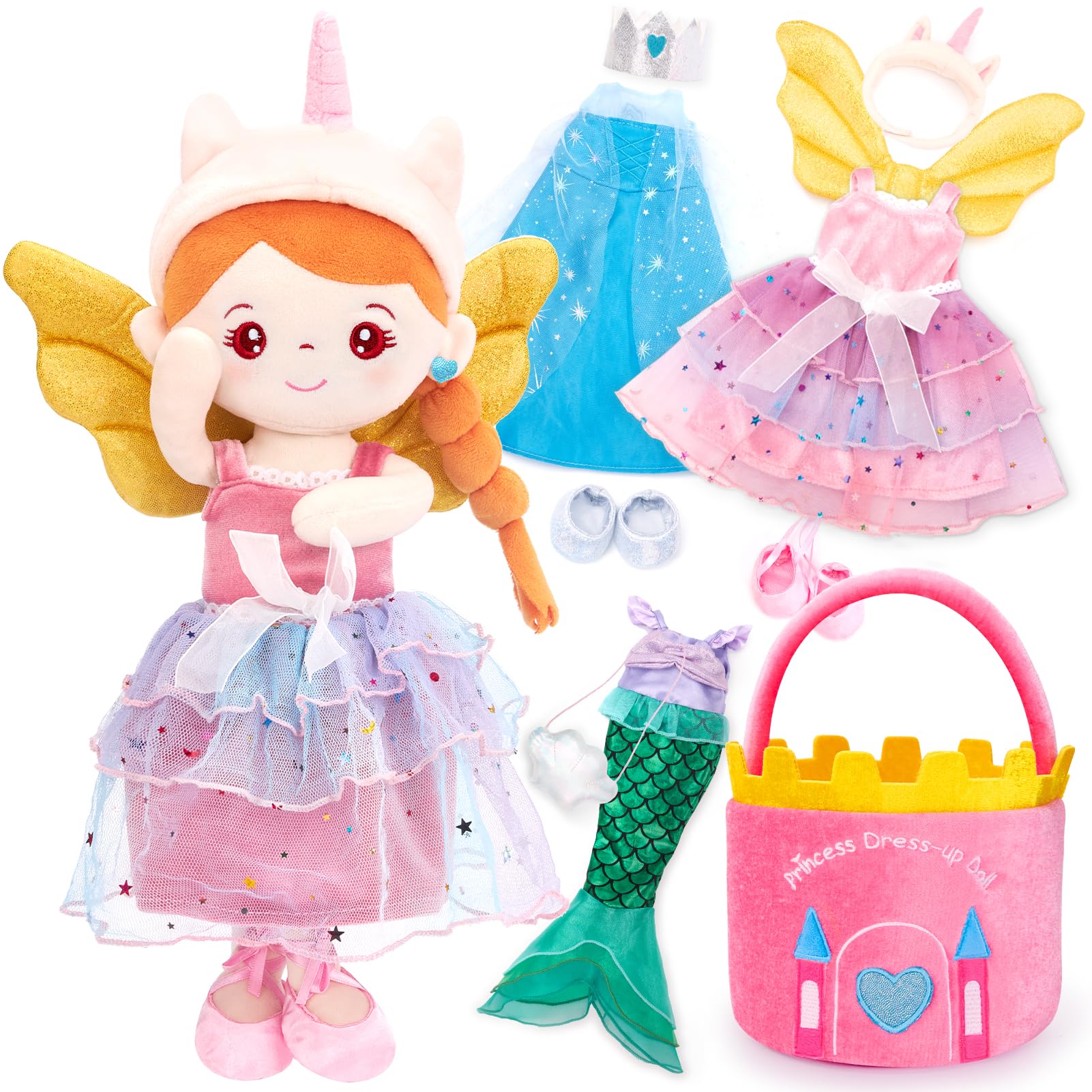 hahaland Dress Up Doll Playsets - Princess Mermaid Unicorns Ballerina Toys | Gif