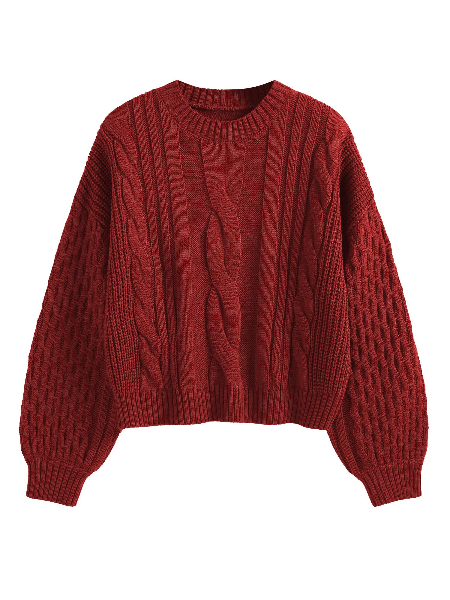 ZAFUL Womens Sweater Cable Knit Long Sleeve Knit Fall Outfits