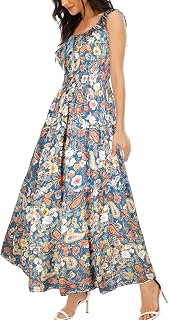 Women's 2026 Summer Boho Floral Print Tiered Casual Flowy Long Maxi Dress