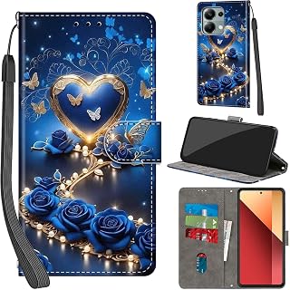 Cover for Xiaomi Redmi Note 13 Pro 4G PU Leather Case [Kickstand] [Magnetic Closure] [Card Slot], Wallet Flip Case for Xiaomi Poco M6 Pro 4G, Rose Blue