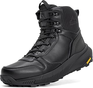 NORTIV 8 Men's Military Tactical Boot Zipper Lightweight | Comfortable for Work All Day Motorcycle Combat Hiking Boots Metrostrike(8-9 Inches)