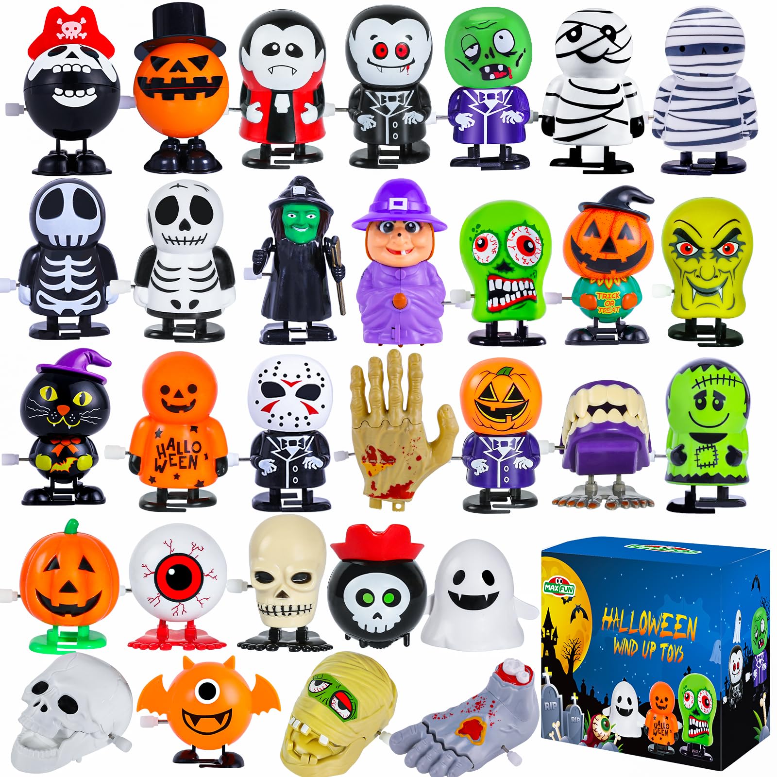 Max Fun 30pcs Halloween Wind Up Toys Assortment for Halloween Party Favors | Hal