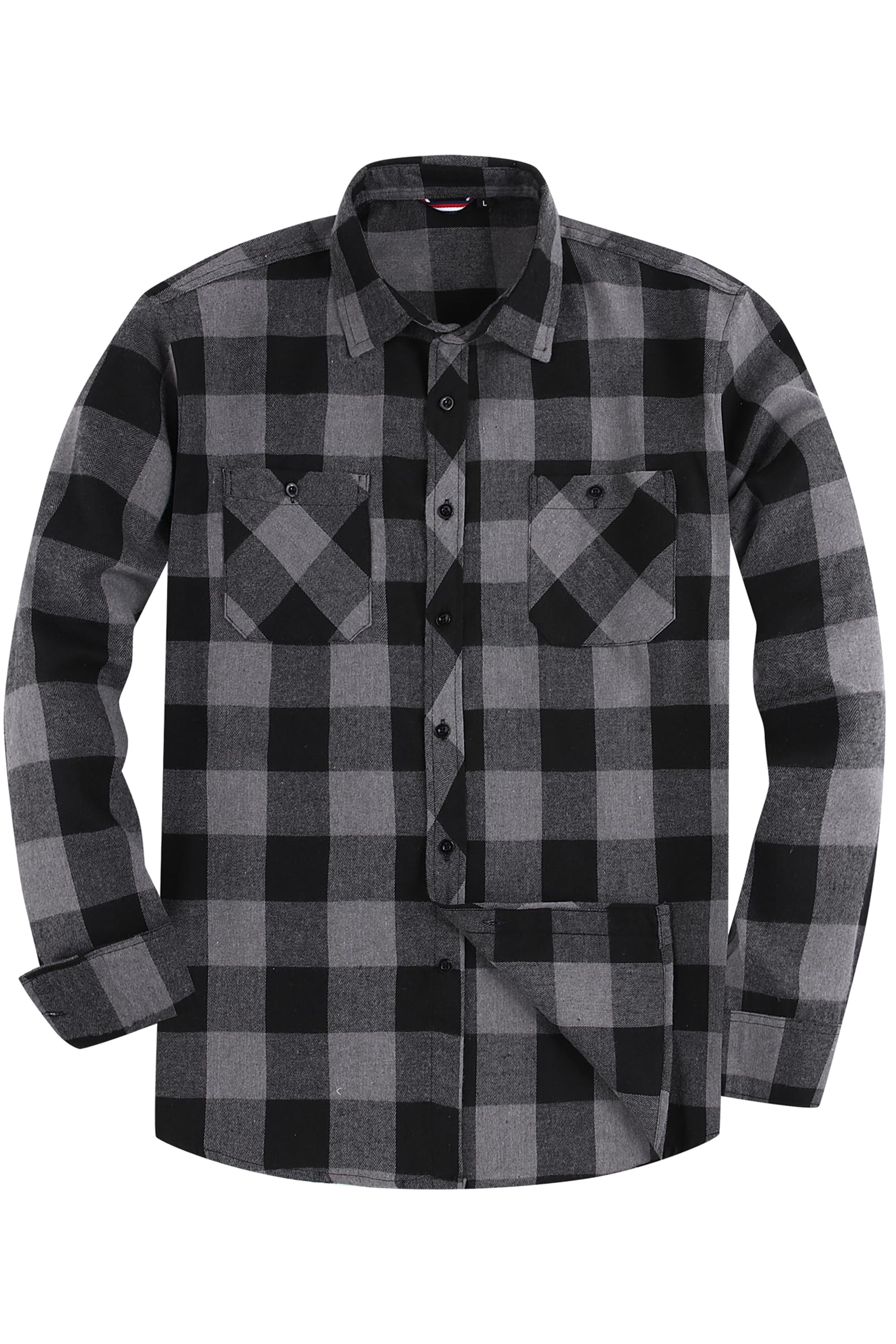 JupiterSecret Flannel Shirt Men's Long Sleeve Checked Shirt Regular Fit S