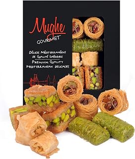 Mughe Gourmet Bitesize Turkish Pistachio Baklava Assortment Gift Box - Handmade X-Small Kadayif Dessert - Kataifi Pastry Gifts - 150g/5.3oz - Celebrate Birthday, Father's and Mother's Day, Christmas