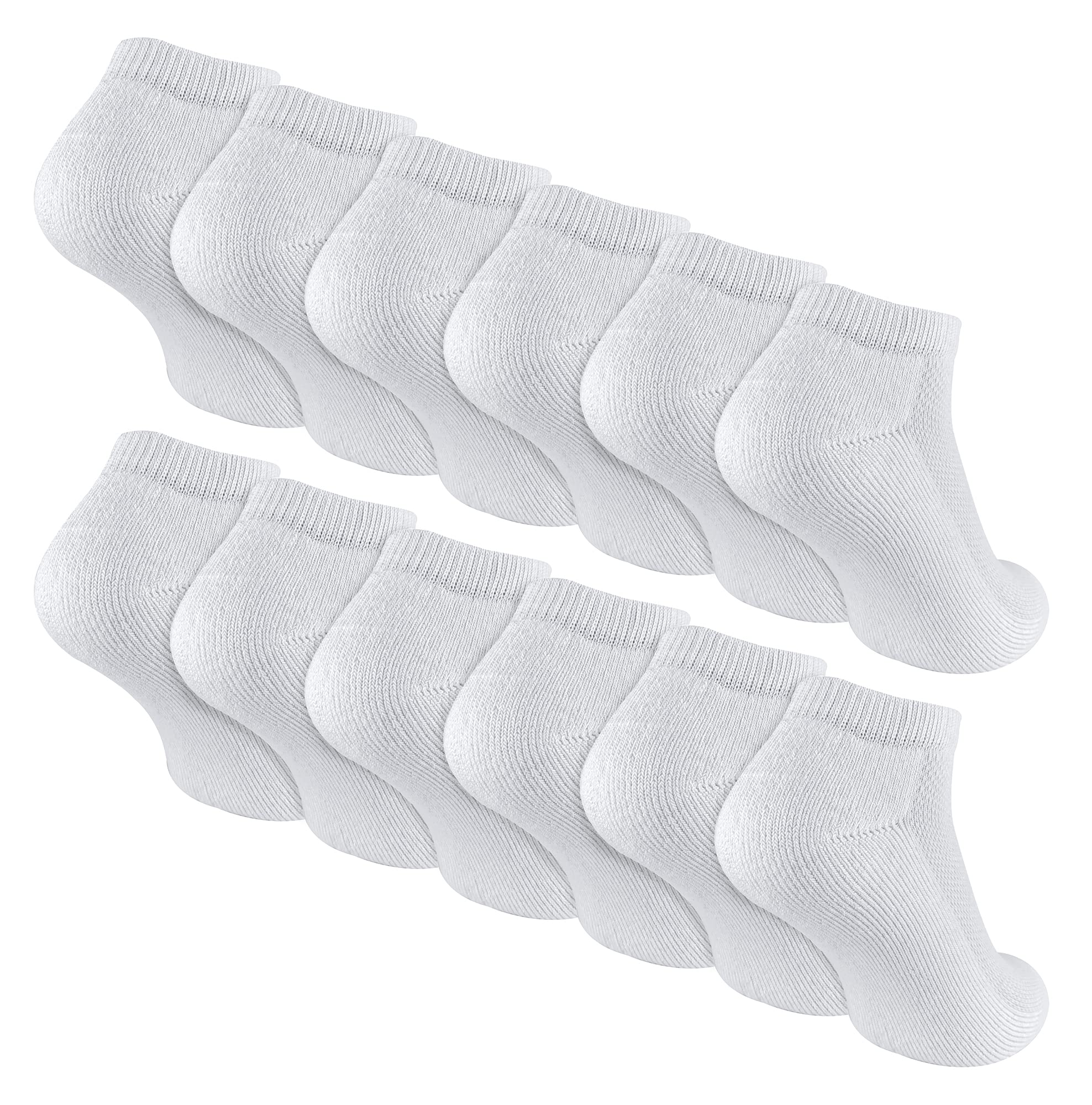 12 Pair Multipack Kids Bamboo Trainer Socks | Sock Snob | Black or White Low Cut