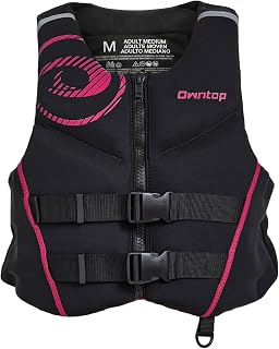 Owntop Adult Buoyancy Aid | 50N Lightweight Neoprene Buoyancy Jacket | Foldable Swimming Vest with Double Safety Straps | for Fishing, Kayaking, Canoeing