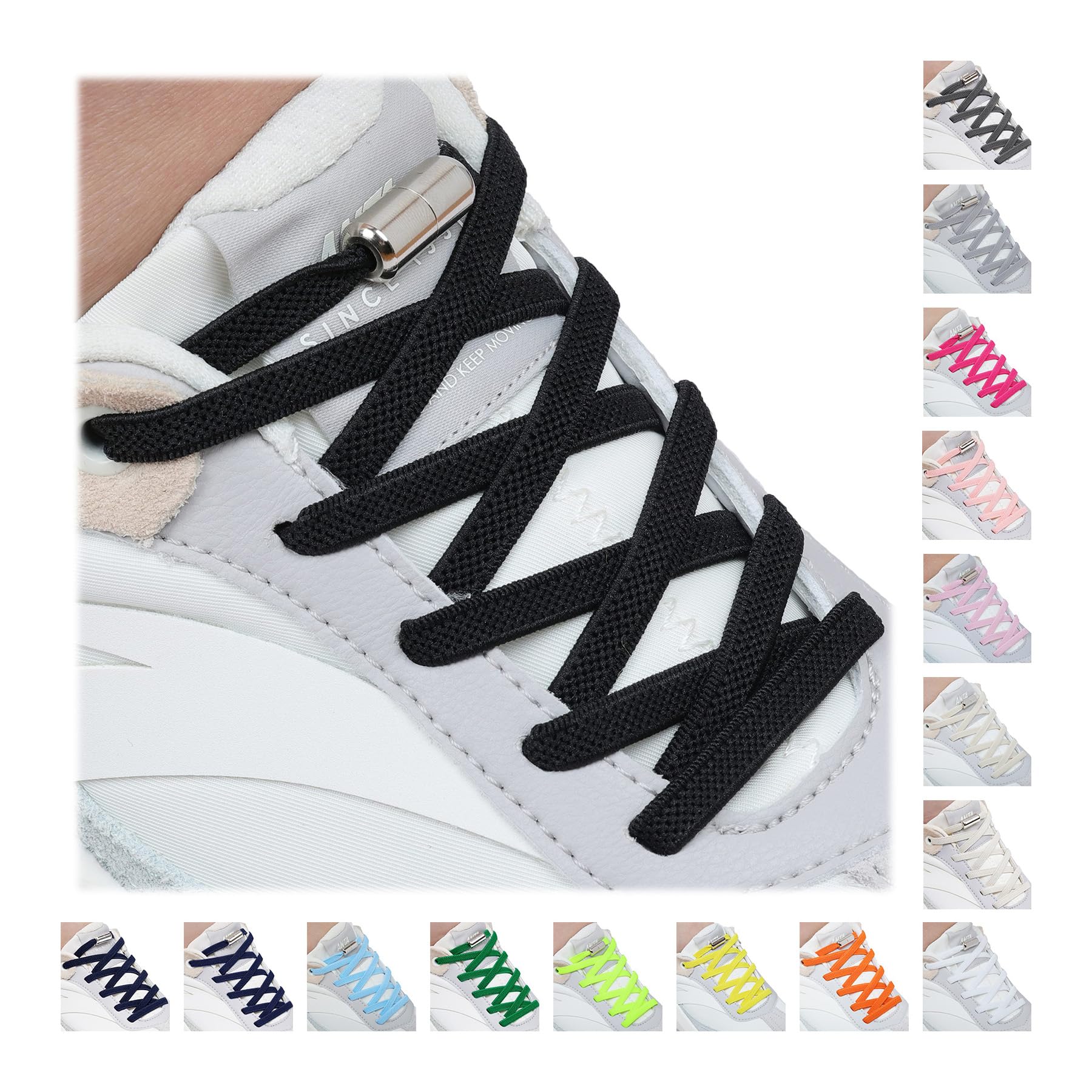 Handshop No Tie Shoe laces, Elastic Shoelaces with Laces Lock for Sneakers | 2pa