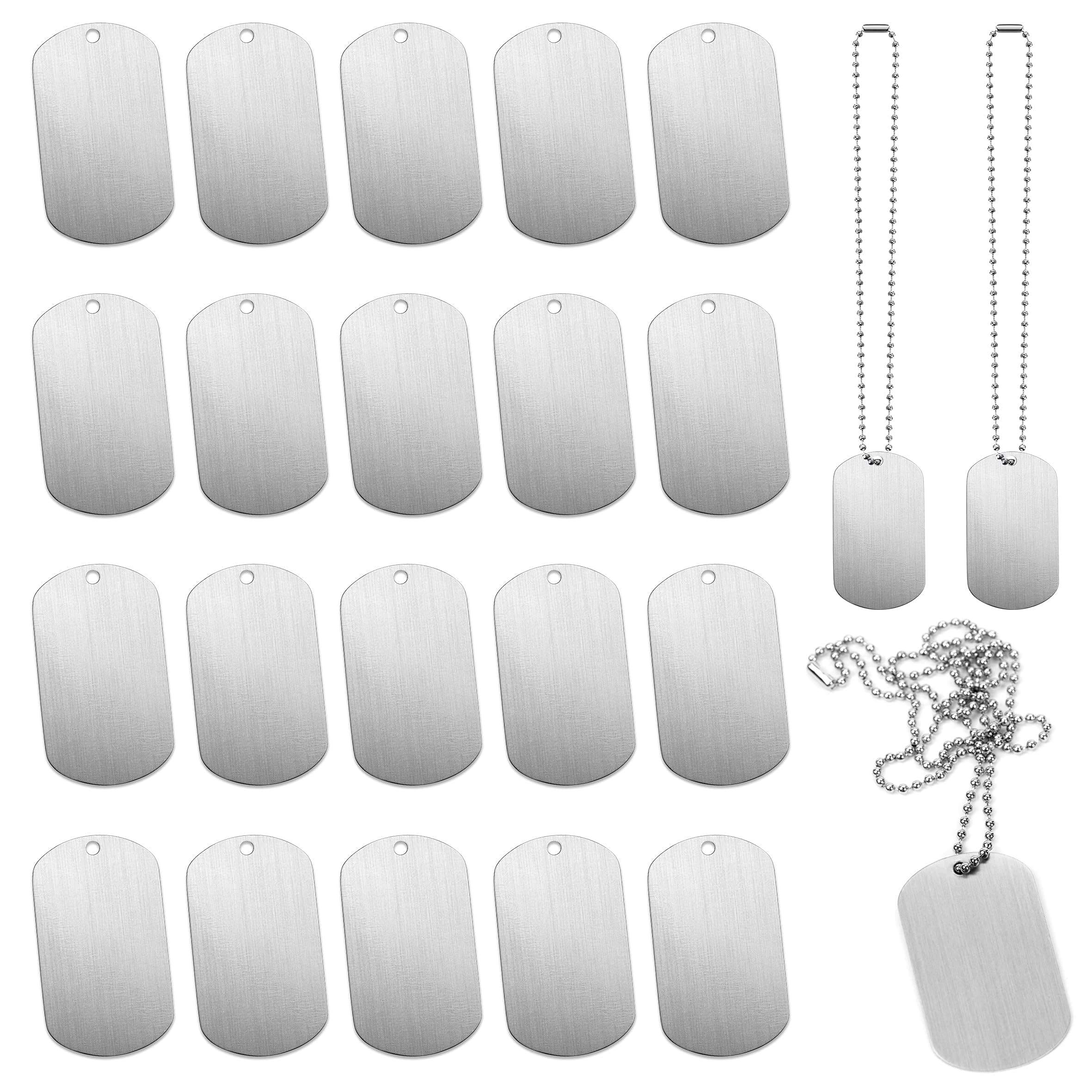 INKNOTE 30 PCS 2"x1" Stamping Blank Dog Metal Tags Stamping Aluminum Tag Pendant
