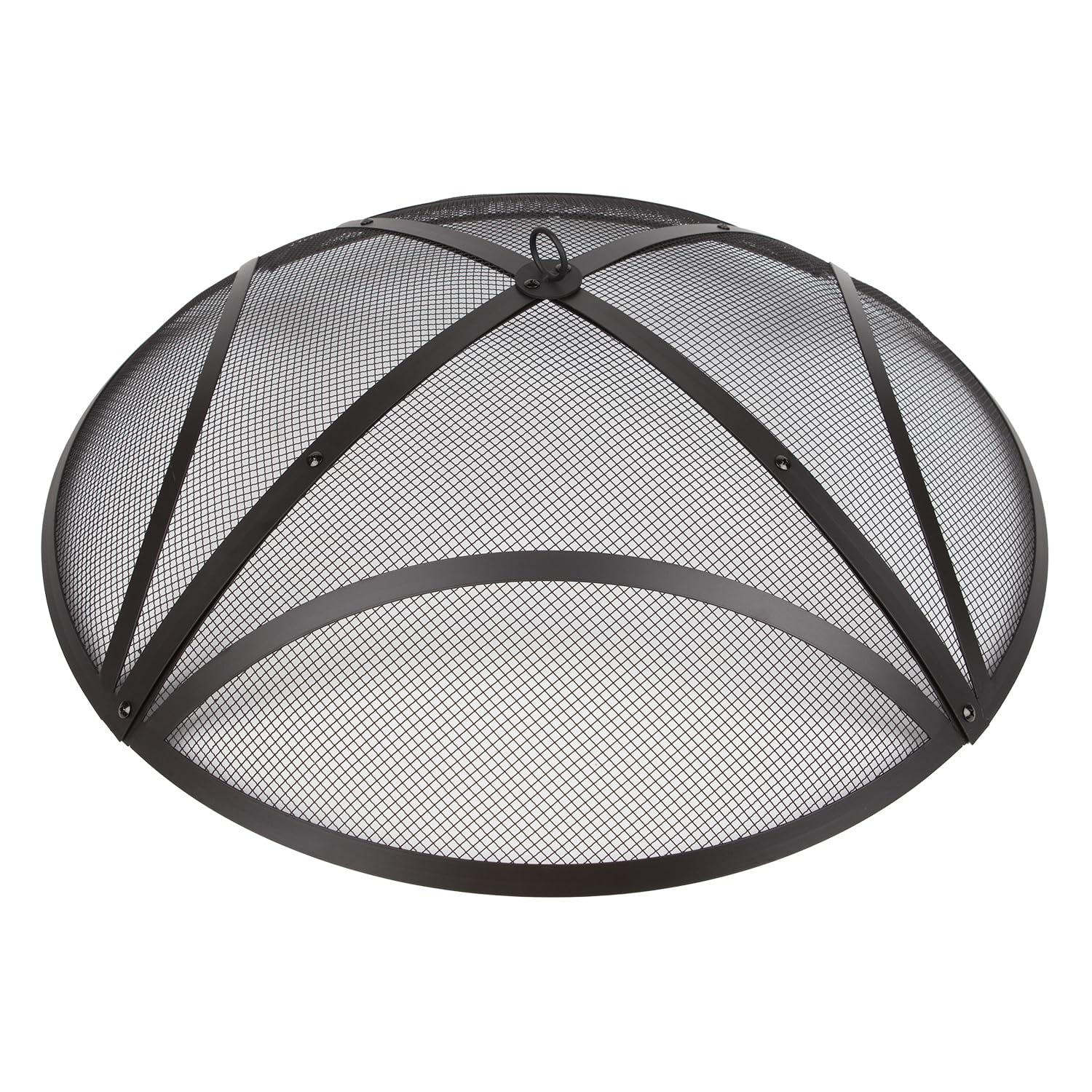 WeCooper 32In Reinforced Steel Round Fire Pit Screen Cover,Handle,Black | Large 