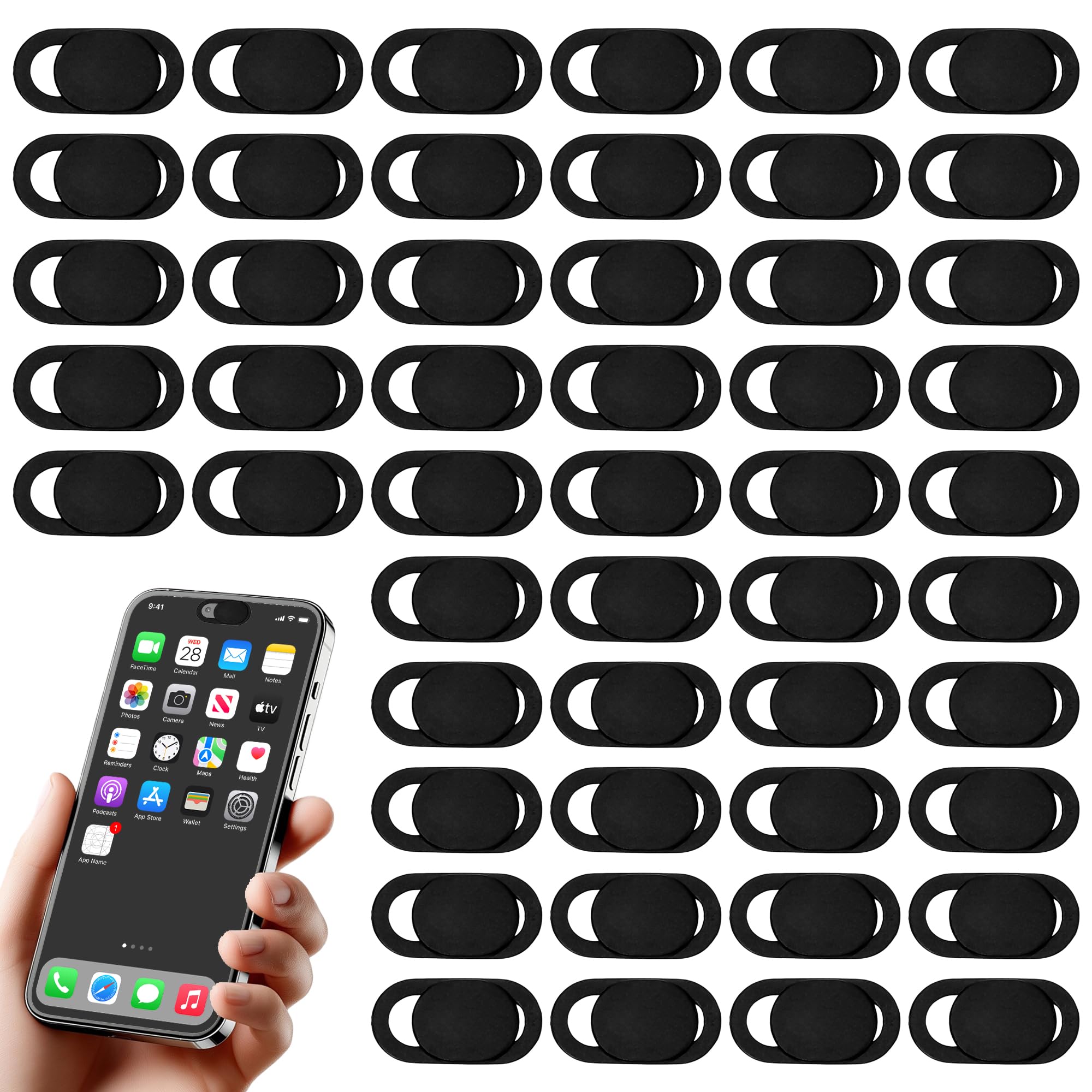 Eiodoni 50 Pcs Webcam Cover Slide, Ultra-Thin Cell Phone Camera Cover | 0.023 In