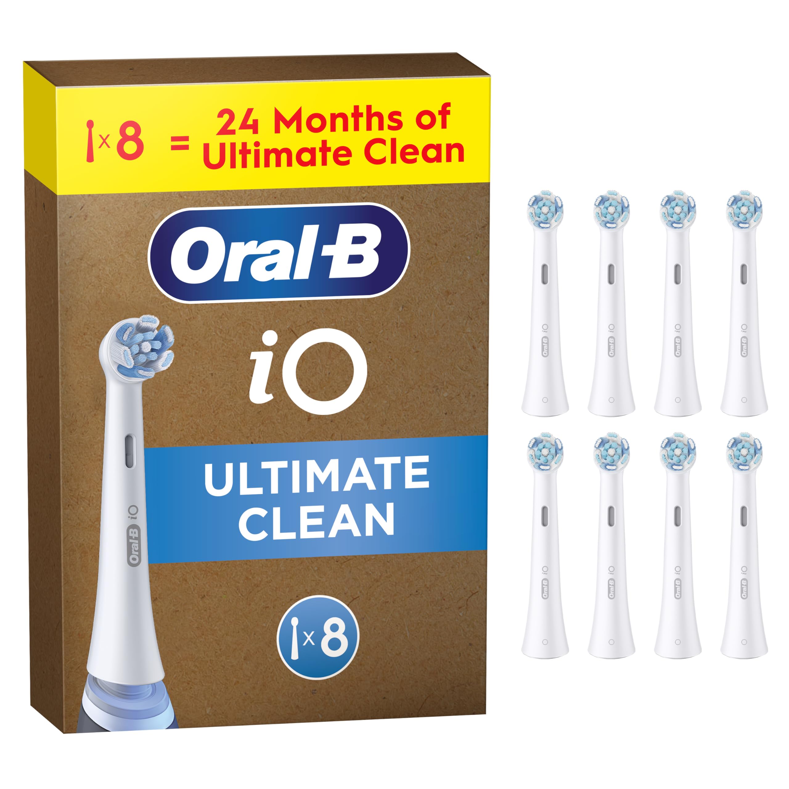 Oral-B iO Series Ultimate Clean Electric Toothbrush Heads, 8 Count, White | Pack