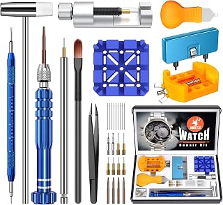 JOREST Watch Repair Kit for Battery Replacement & Link Removal, Resizing &Opener, Watch Repair and Cleaning Screwdriver Set, Wrench Back Remover, Spring Bar Tool