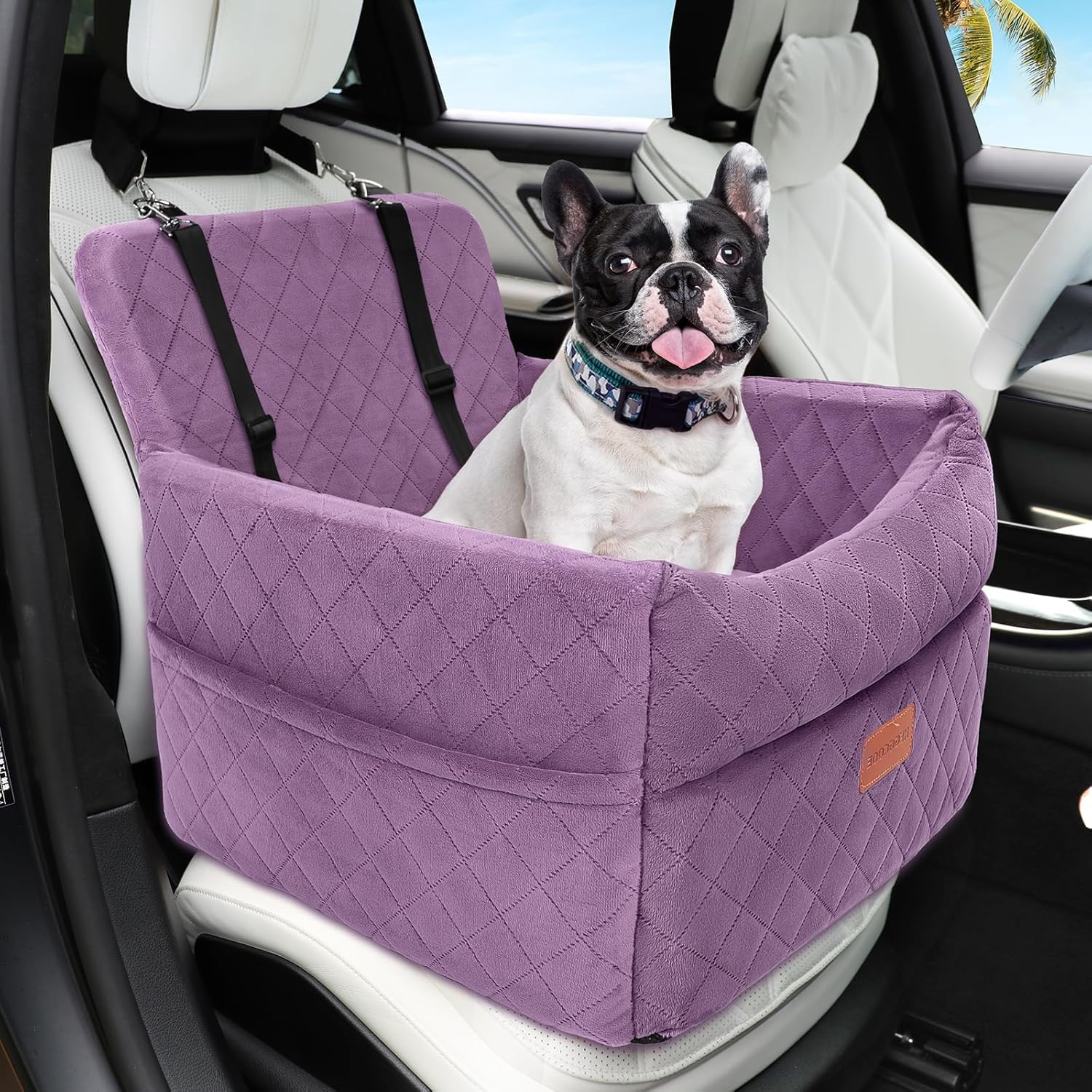 HEGGCOOE Small Dog Car Seat, Memory Foam Dog Booster Car Seats with Thick Cushio