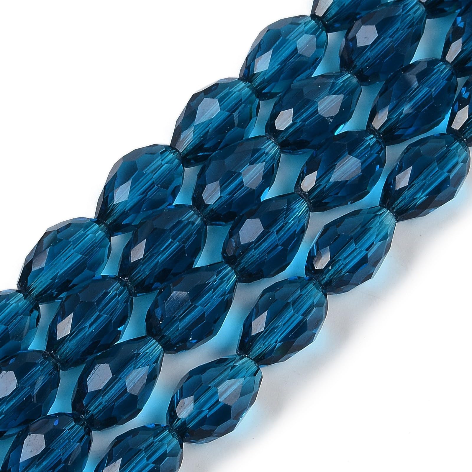 65~67pcs/Strands Faceted Teardrop Glass Beads Crystal Spacer Beads for Jewelry M