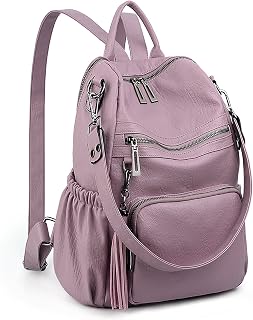 UTO Women Backpack Purse PU Washed Leather Convertible Ladies Rucksack