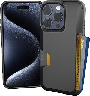 Smartish iPhone 15 Pro Wallet Case, Card Holder, Wallet Slayer Vol 1, Black