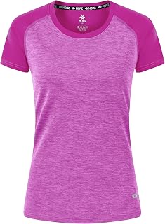 MoFiz Maglietta sportiva da donna a maniche corte UPF 50+, protezione solare, ad asciugatura rapida, per corsa, allenamento, atletica