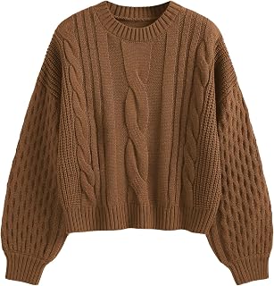 ZAFUL Womens Sweater Cable Knit Long Sleeve Knit Fall Outfits