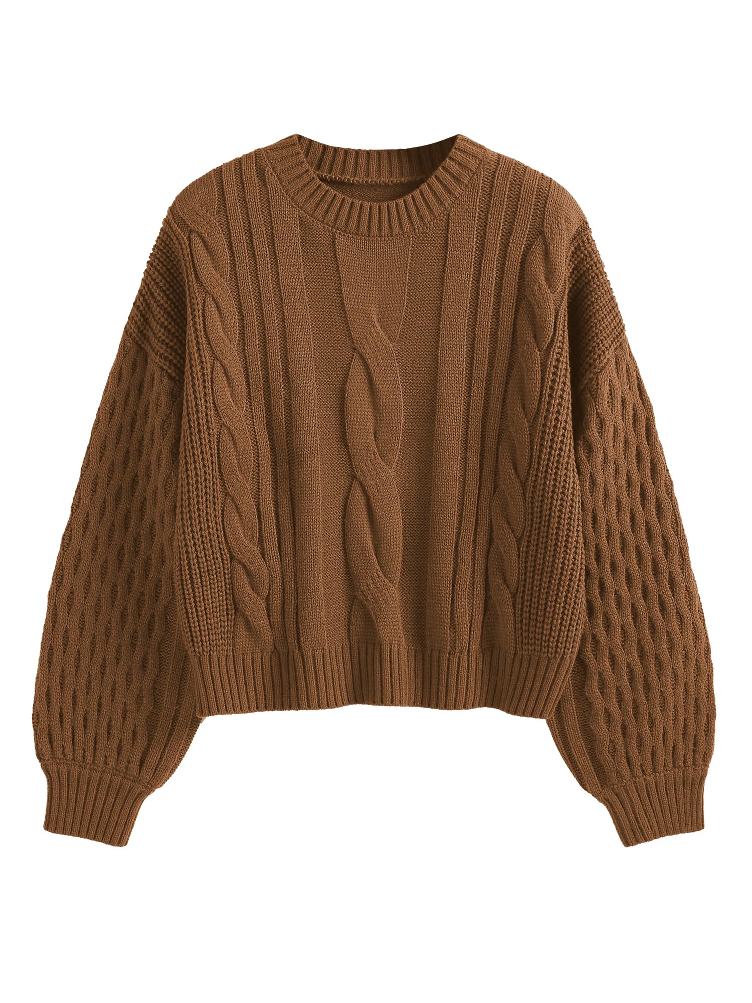 ZAFUL Womens Sweater Cable Knit Long Sleeve Knit Fall Outfits