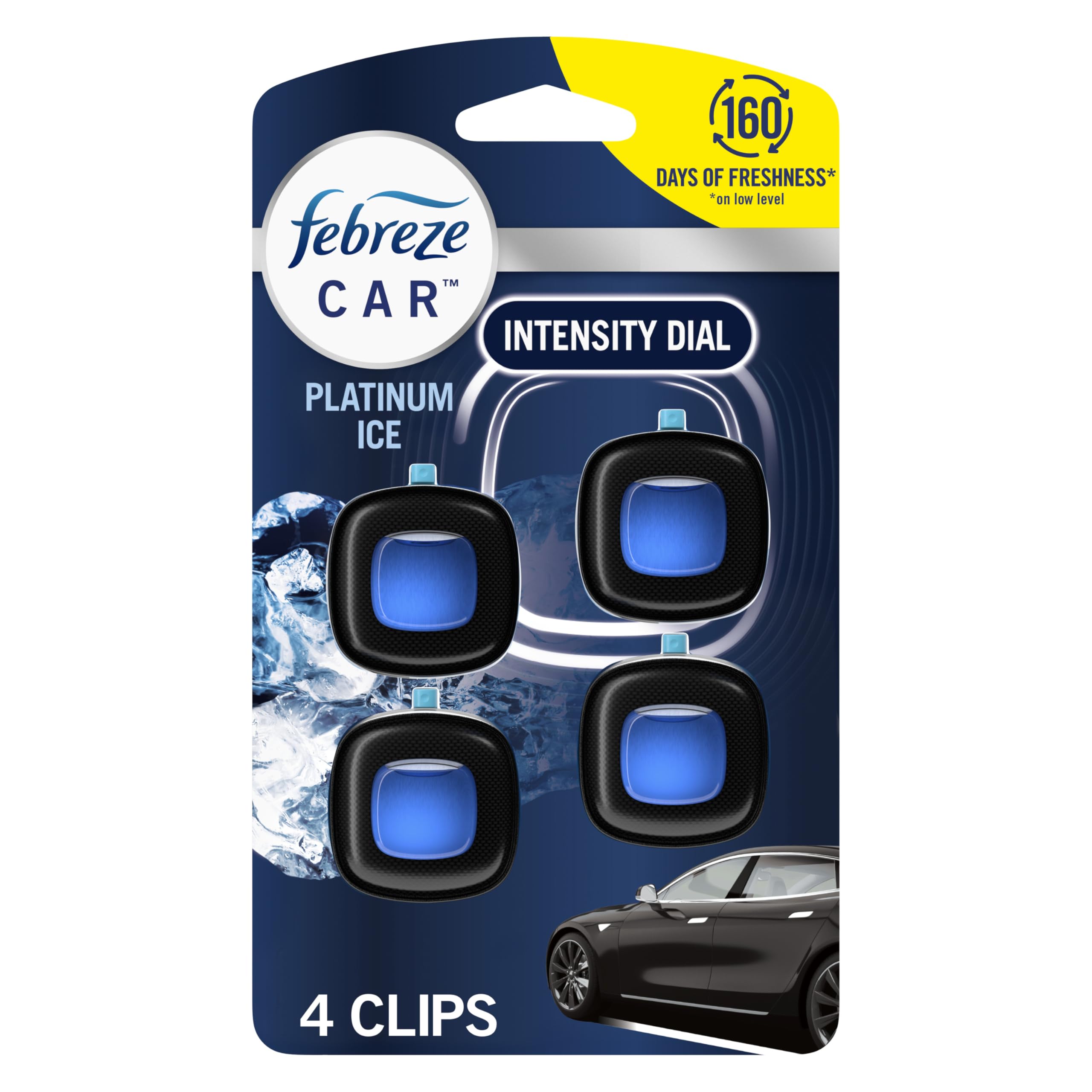 Febreze Car Air Freshener Vent Clip Platinum Ice Scent, .07 oz. Car Vent Clip, P