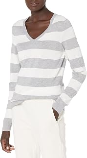 Amazon Essentials Jersey Ligero de Manga Larga con Cuello en V y Corte Estándar Mujer