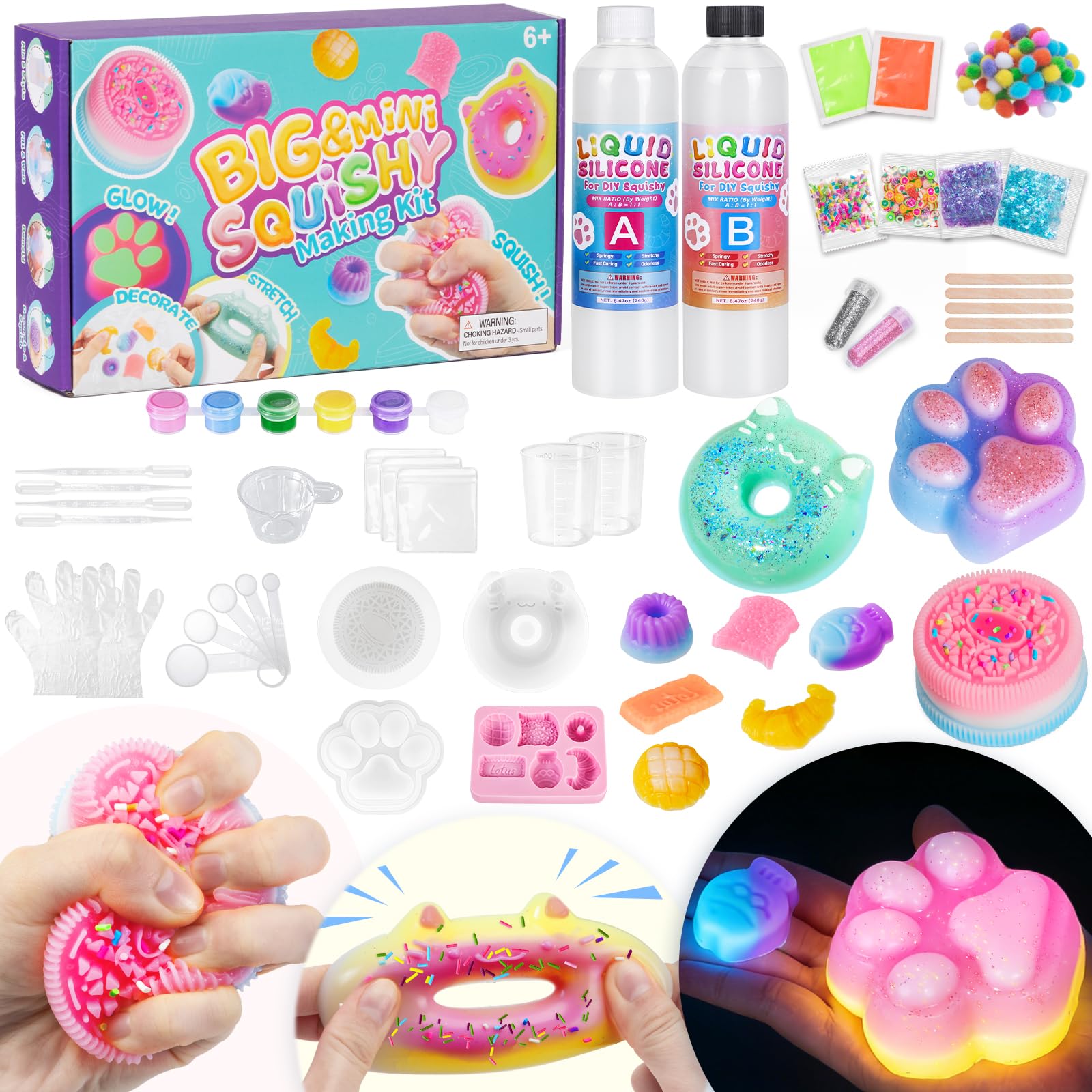 Liquid Silicone BIG Squishy Making Kit, 480ml All-in-one Beginner Kit for Squish