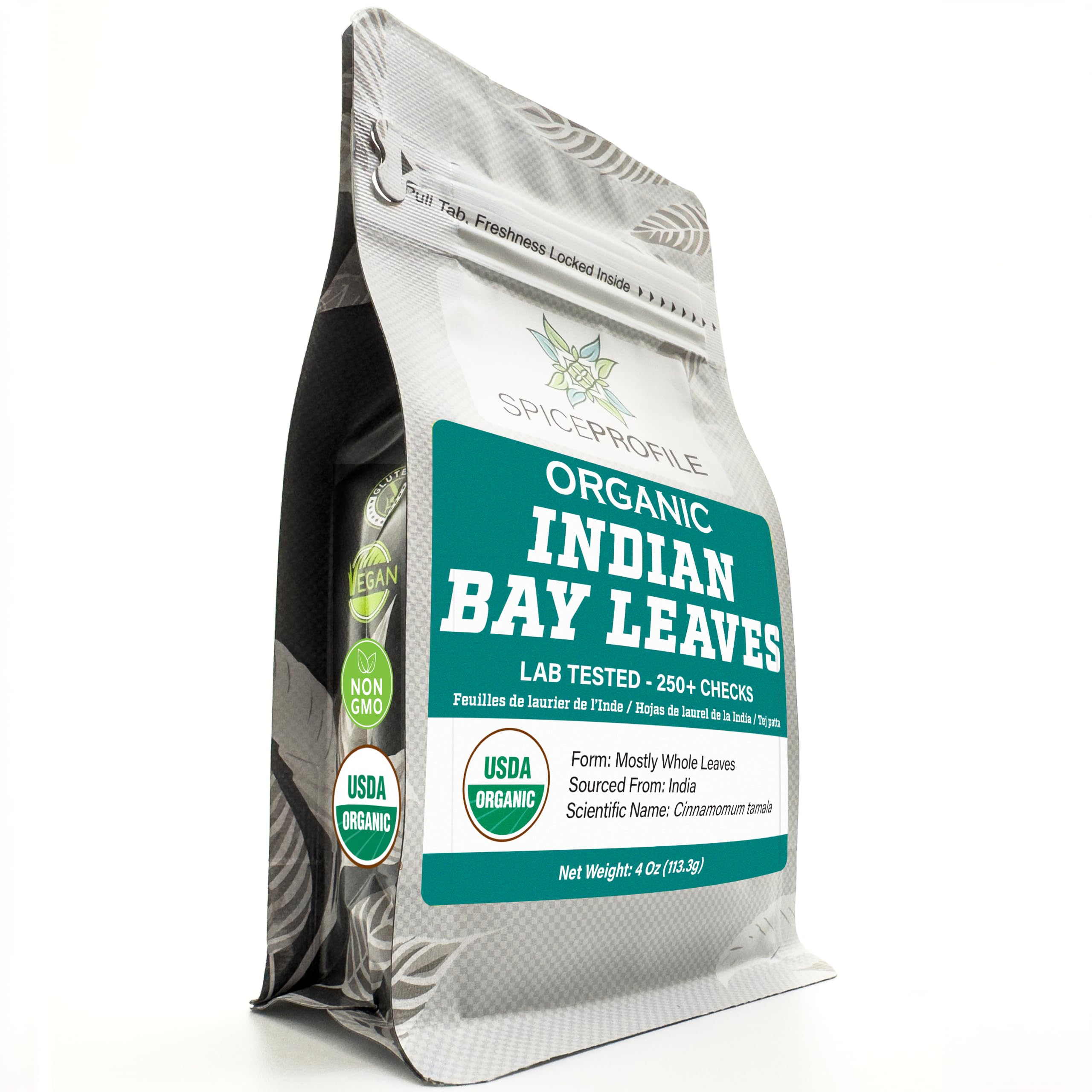 Spice Profile Organic Indian Bay Leaves | 4 oz | Lab Tested | Indian Tejpatta | 