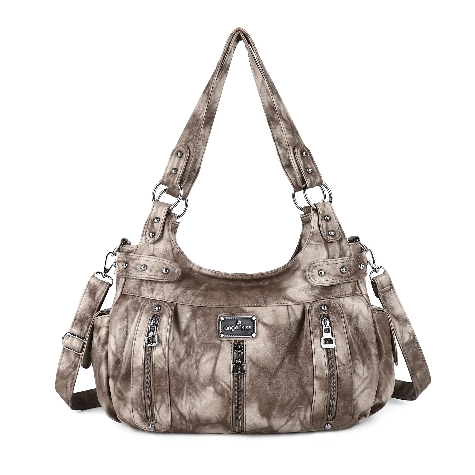 Angel Kiss Large Purses and Handbags for Women Washed Faux Leather Crossbody Hob