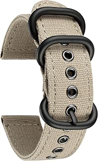 BINLUN Canvas Watch Strap for Men Women 18mm 20mm 22mm 24mm Fabric Watch Strap for Smartwatch Smart Watch Canvas Quick Release Replacement Strap 8 Colors
