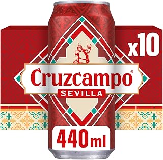 Cruzcampo Sevilla Lager Beer 4.4% ABV Cans 10 x 440ml