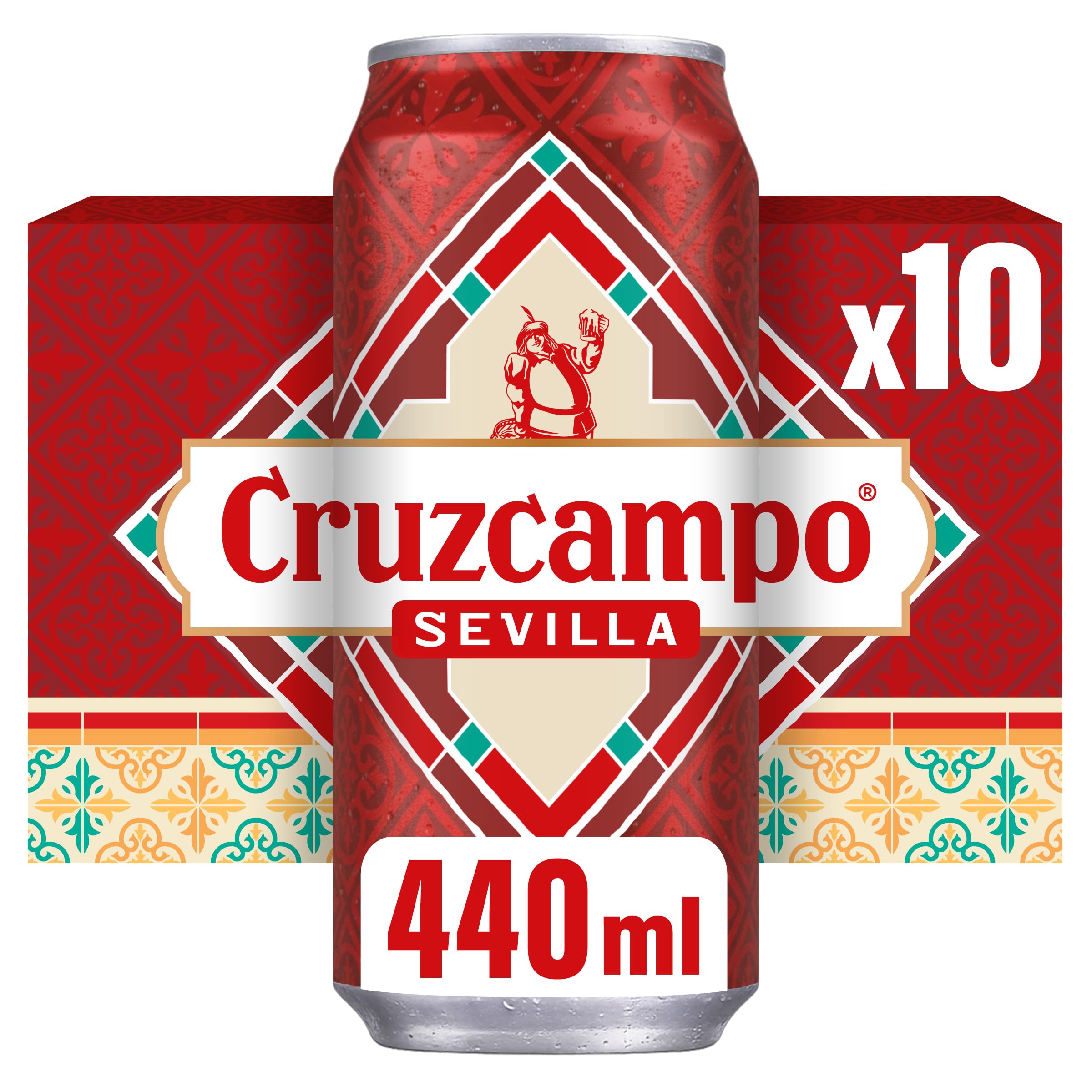 Cruzcampo Sevilla Lager Beer 4.4% ABV Cans 10 x 440ml