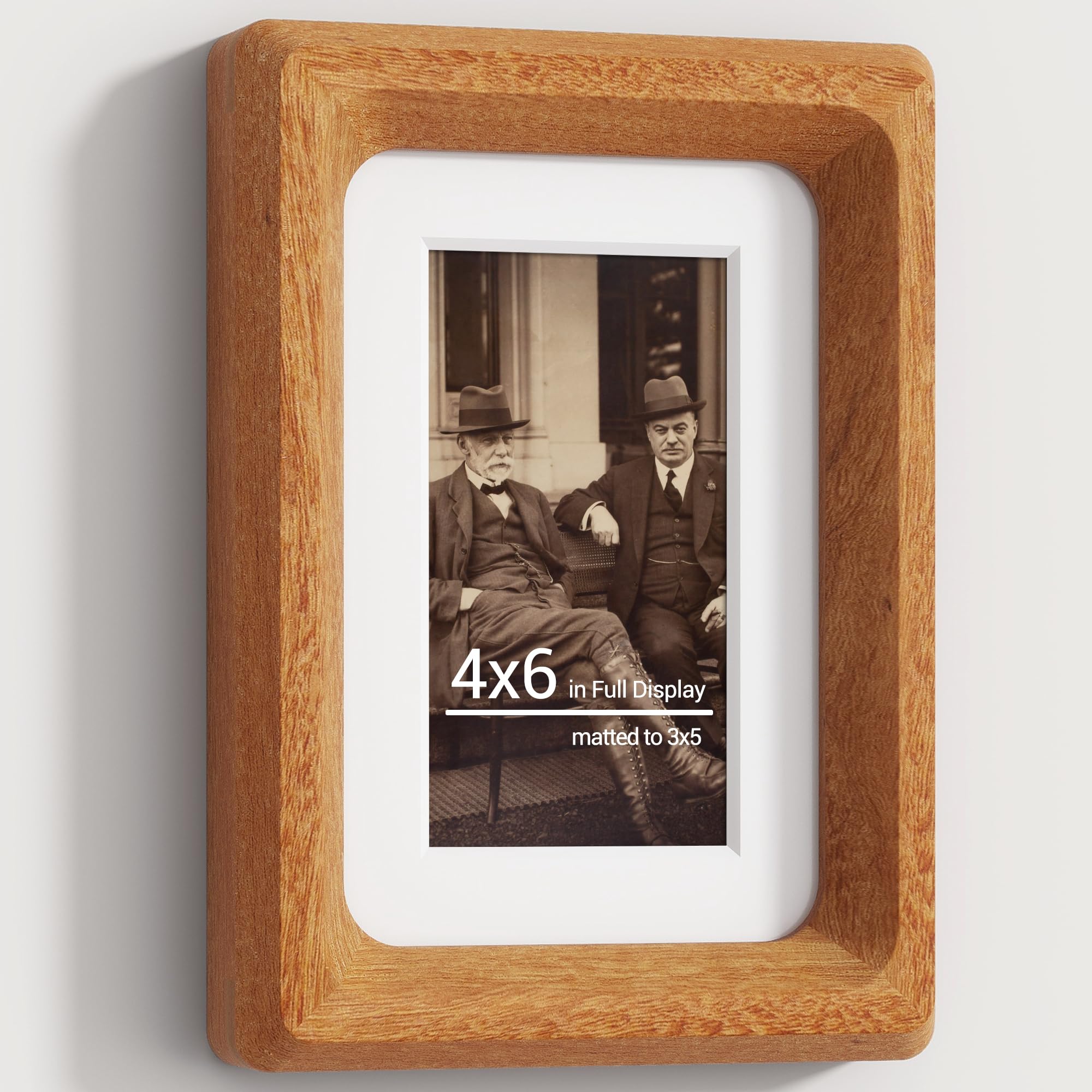 4x6 Picture Frames Natural Teak,Original Wood Hand Make Crafted Photo Frame with
