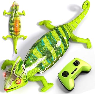 AZDYJL RC Wall Climbing Crawler Gecko Lizard Robot Gifts for Kids Age 3+ | Rechargeable Crawling Robot Lizard with Led Eyes,360°Rotating,Prank Toy Halloween Christmas Birthday Gifts for Boys Girls