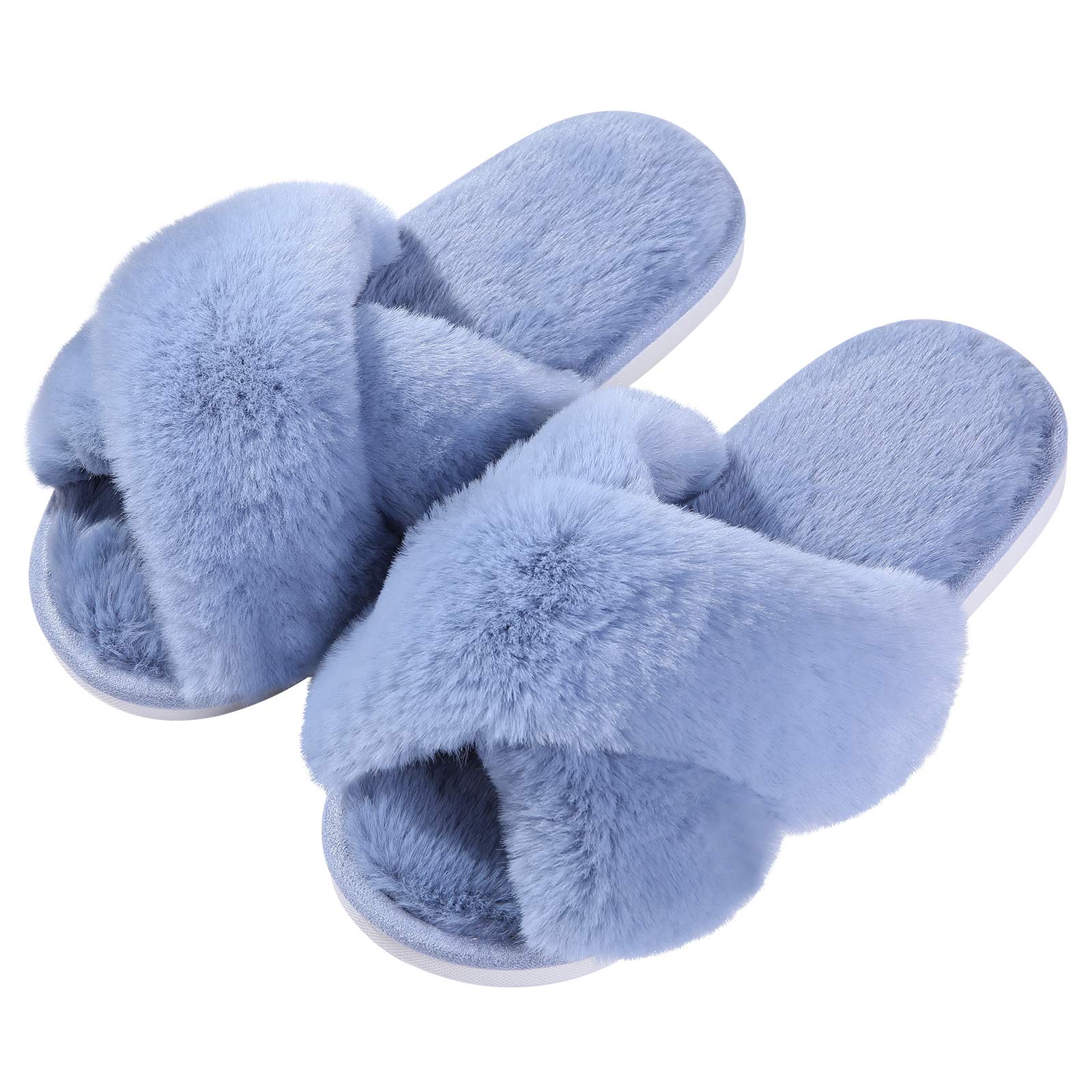 Evshine Ladies Memory Foam Cross Ligament Slippers