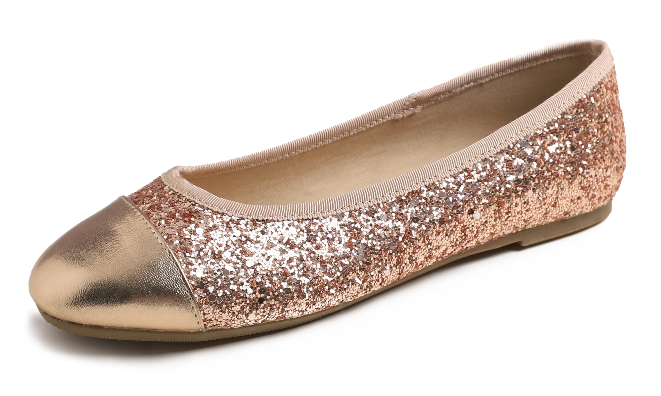 Feversole Women's Fashion Bow Tie Glitter Dress Ballet Flat,Ballerina a Punta To