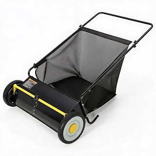 Push Lawn Sweeper 26 in Leaf & Grass Collector 7 cu. ft. Hopper Bag