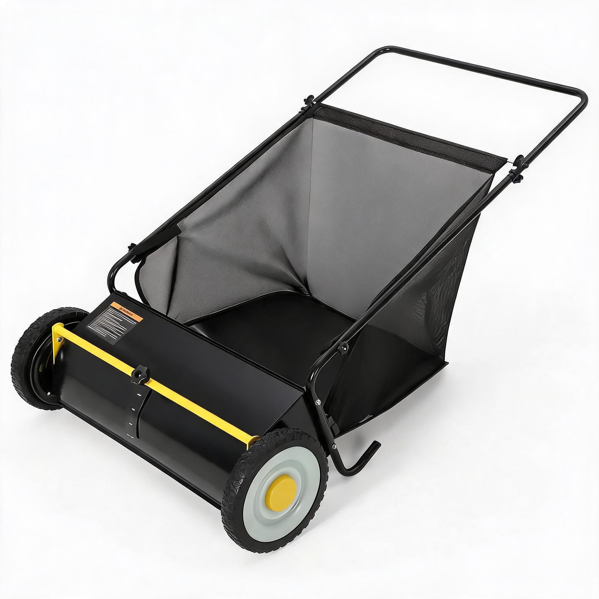 Push Lawn Sweeper 26 in Leaf & Grass Collector 7 cu. ft. Hopper Bag