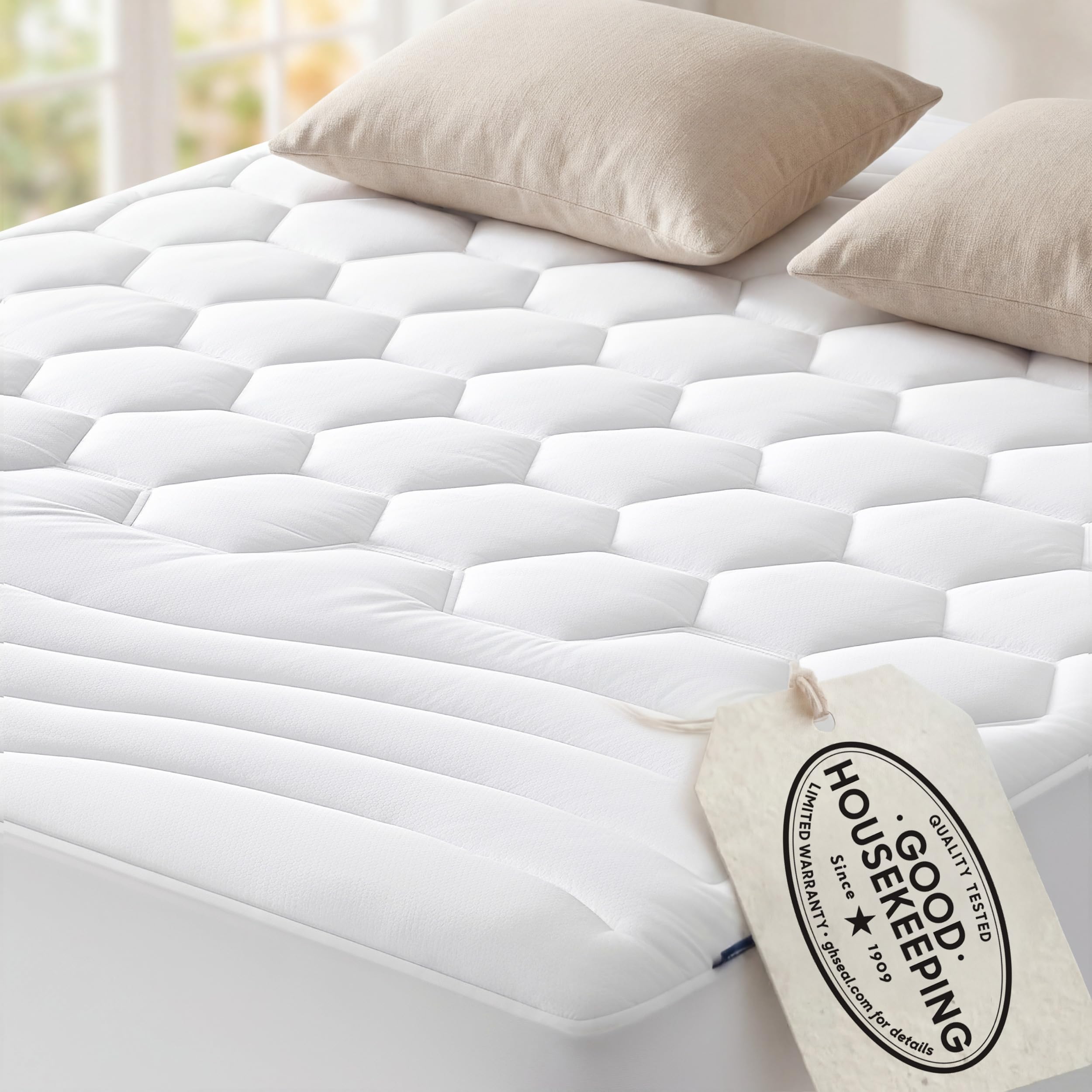 Bedsure Queen Mattress Pad, Mattress Topper with 8-21 Inches Deep Pocket | Good 