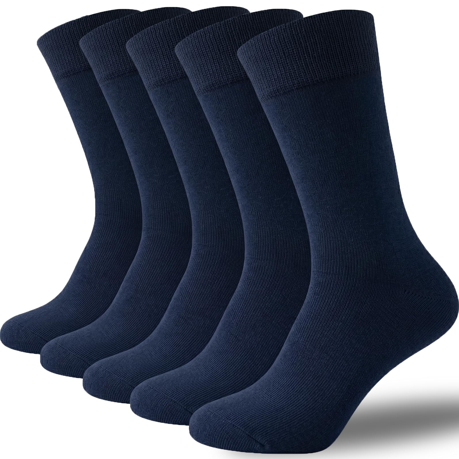 VoJoPi Mens Cotton Socks 5/10 Pairs, Breathable Crew Dress Socks
