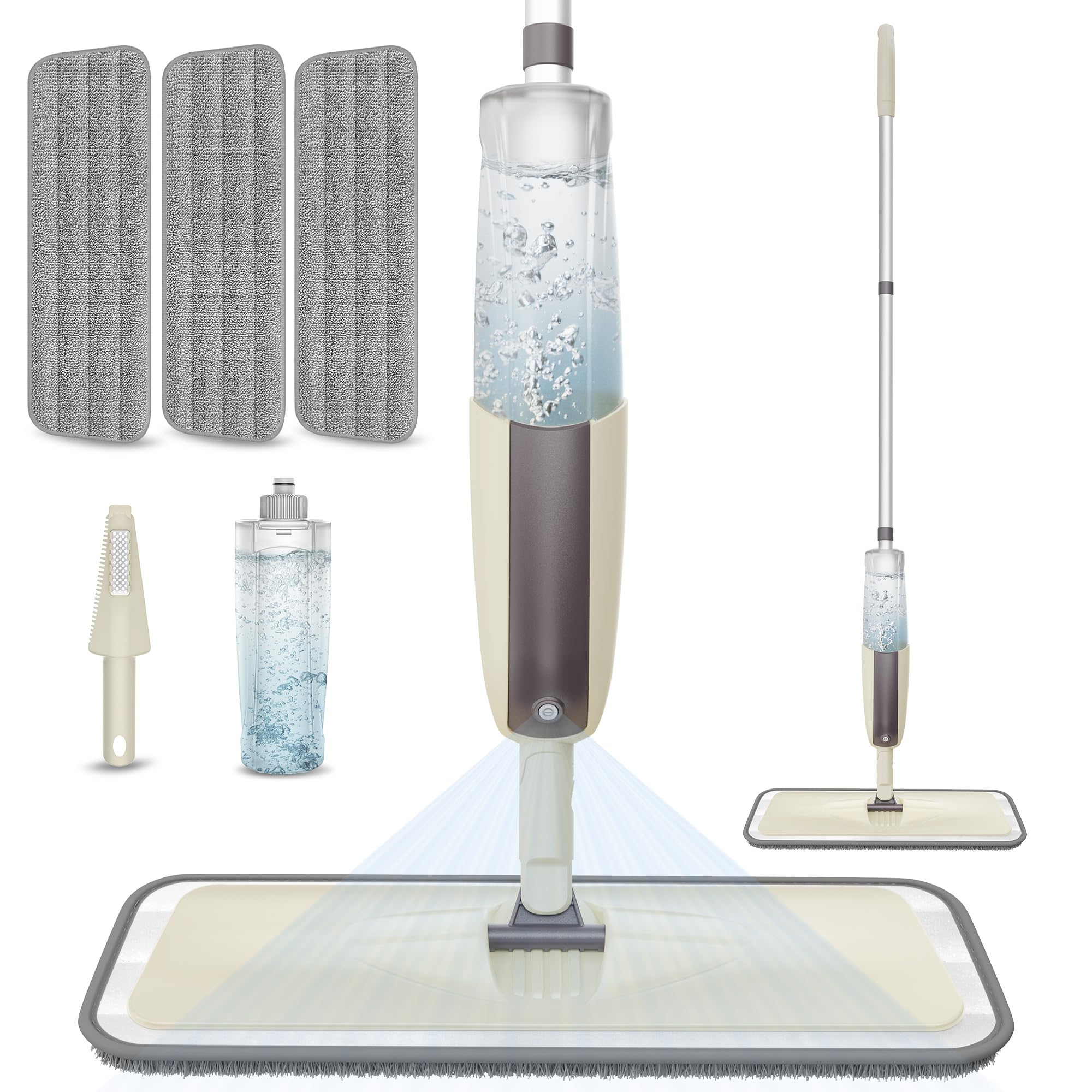 Spray Wet Mops for Floor Cleaning: Hardwood Floor Mop Refillable Reusable | 3 Wa