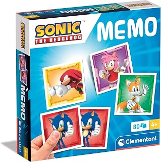 Clementoni - Gioco di Memoria e Associazione, Memo Sonic, Carte da Accoppiare, Gioco di Carte Educativo Bambini 3 Anni, Made In Italy, 18303