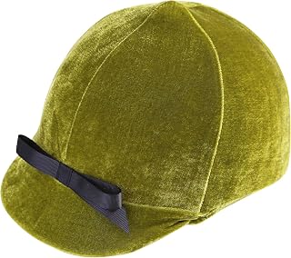 Harrison Howard Equestrian Riding Helmet Cover Sleek Velvet with Bow