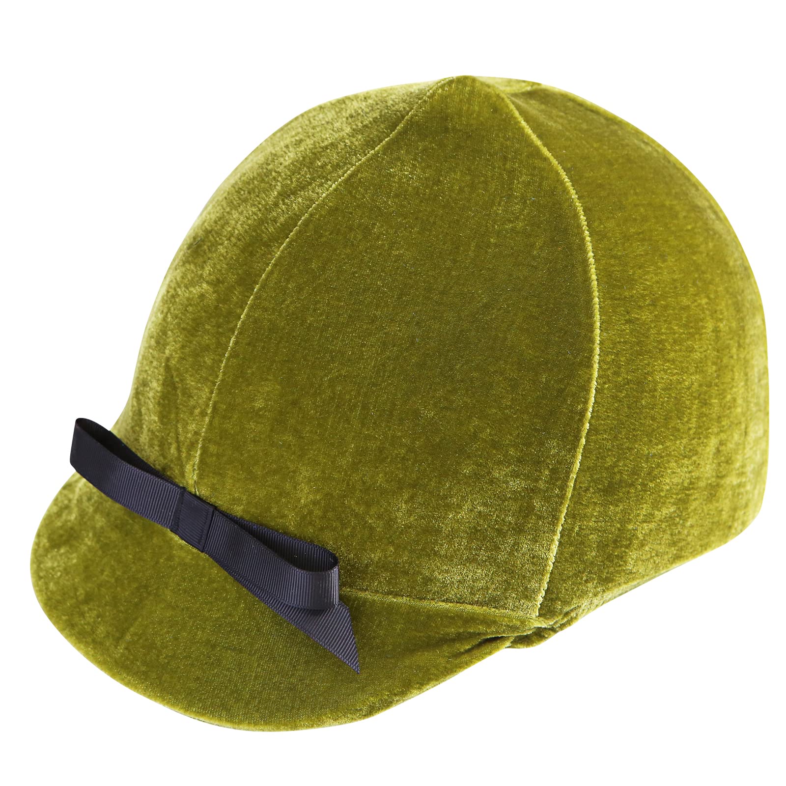 Harrison Howard Equestrian Riding Helmet Cover Sleek Velvet with Bow