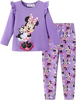 Disney Princess Baby Girl Dress Long Sleeve Shirt and Leggings 2 Pieces Girls Clothing Girl Set Autumn Pullover Dailywear
