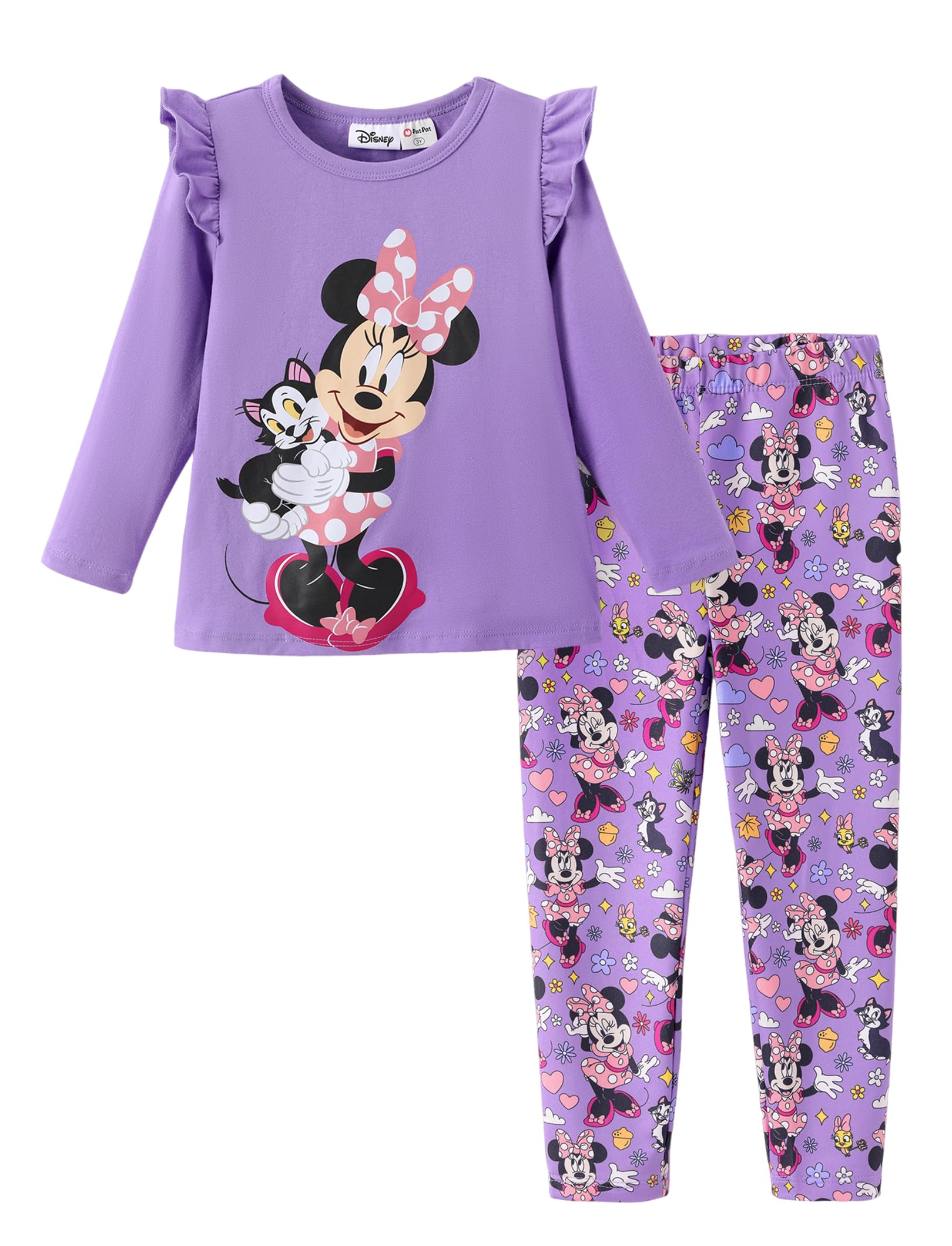 Disney Princess Baby Girl Dress Long Sleeve Shirt and Leggings 2 Pieces Girls Cl