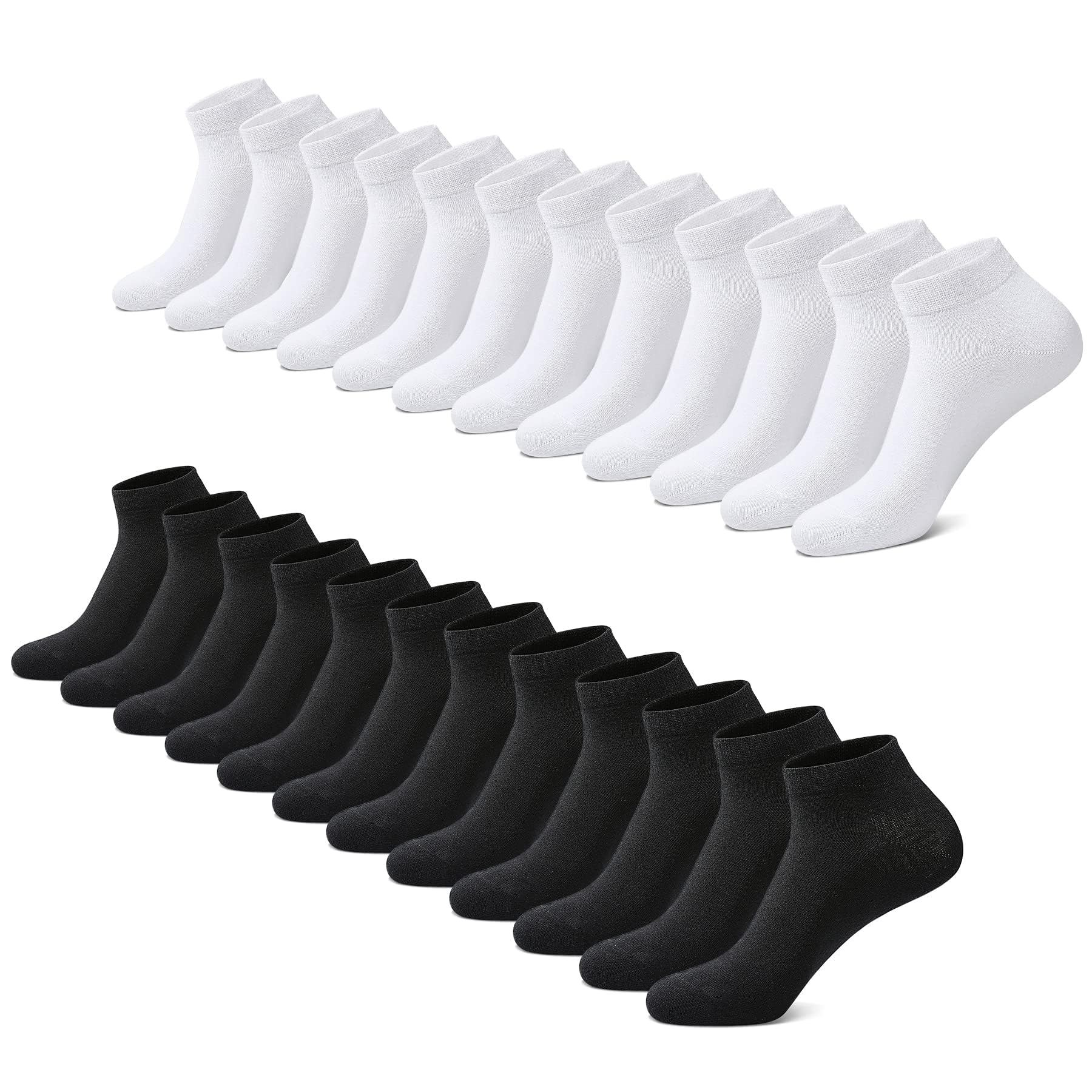 FALARY Men's Socks 12 Pairs Low Socks Women Short Ankle Socks Sport Cotton