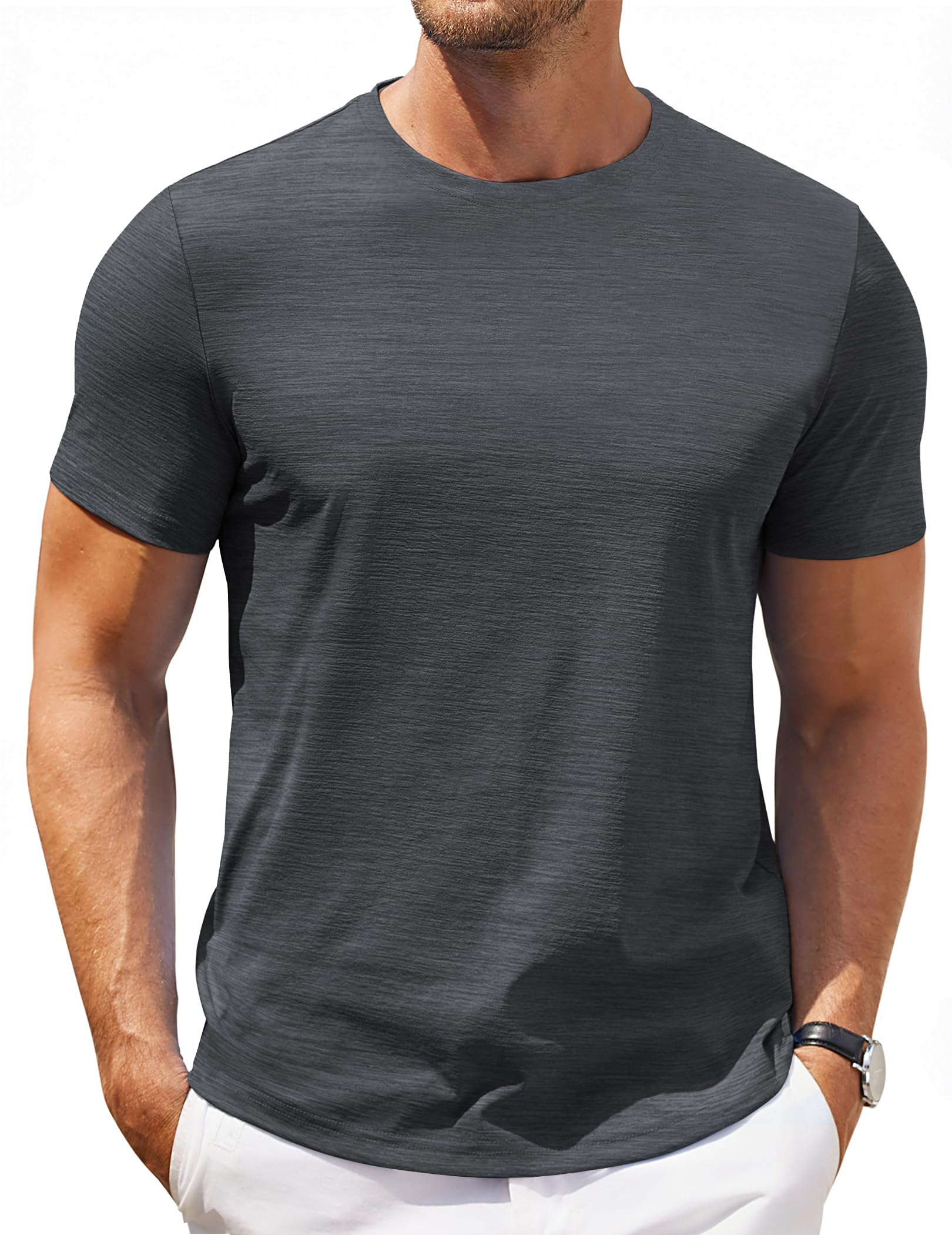 COOFANDY Men's T Shirt Short Sleeve Classic Crew Neck Shirt Casual Summer Basic 